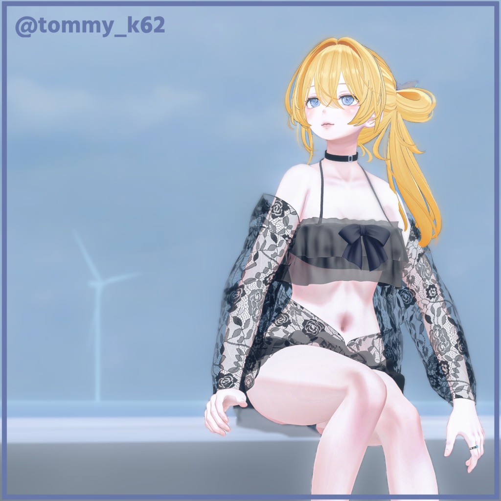 【2アバター対応】フリル水着&カーディガン FrillSwimsuit &Cardigan