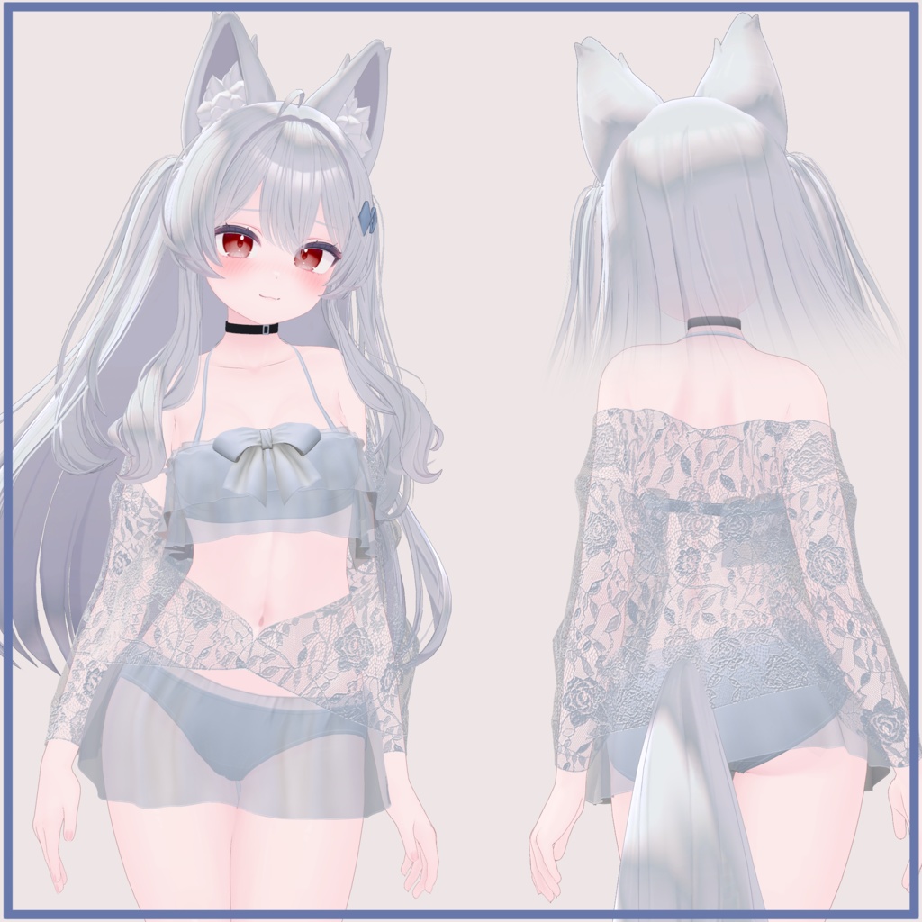 【2アバター対応】フリル水着&カーディガン FrillSwimsuit &Cardigan