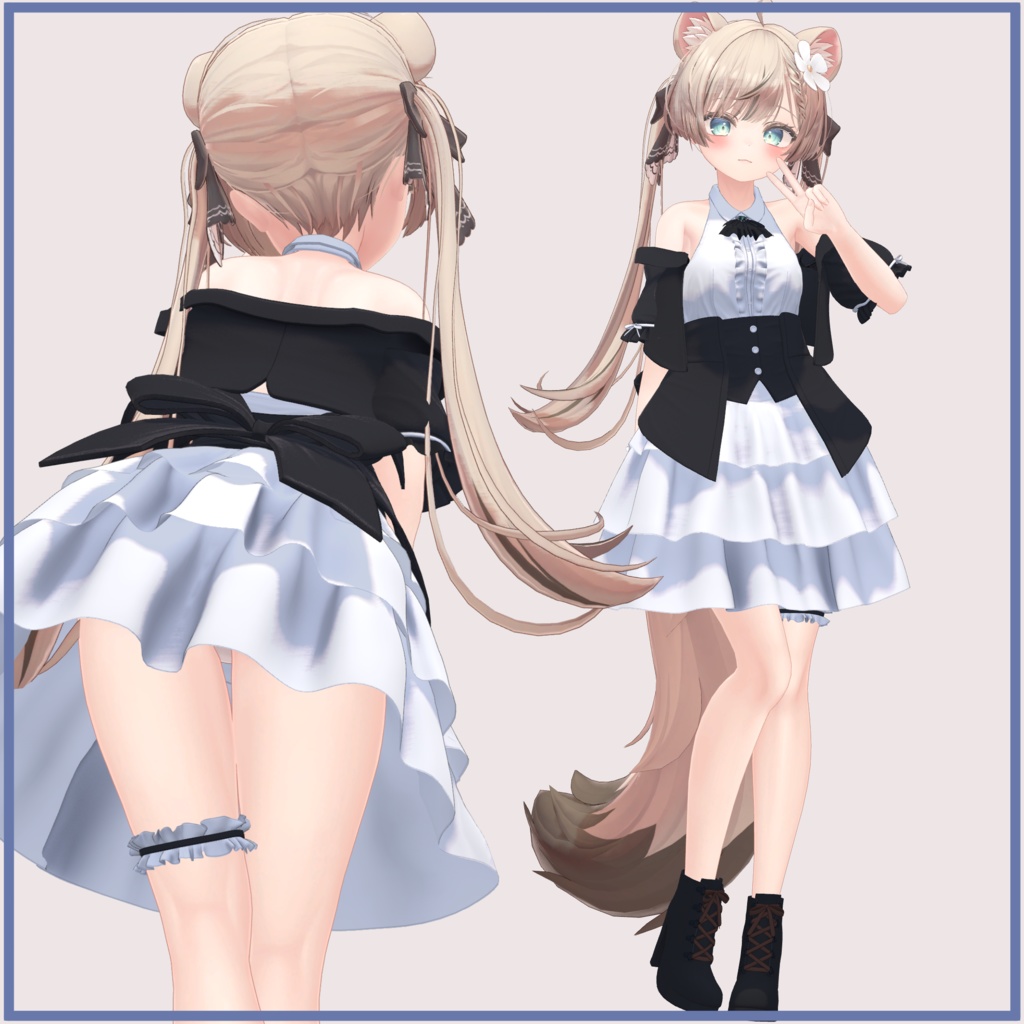 【4アバター対応】ラッフルドリボンドレスセット RuffledRibbonDressSet