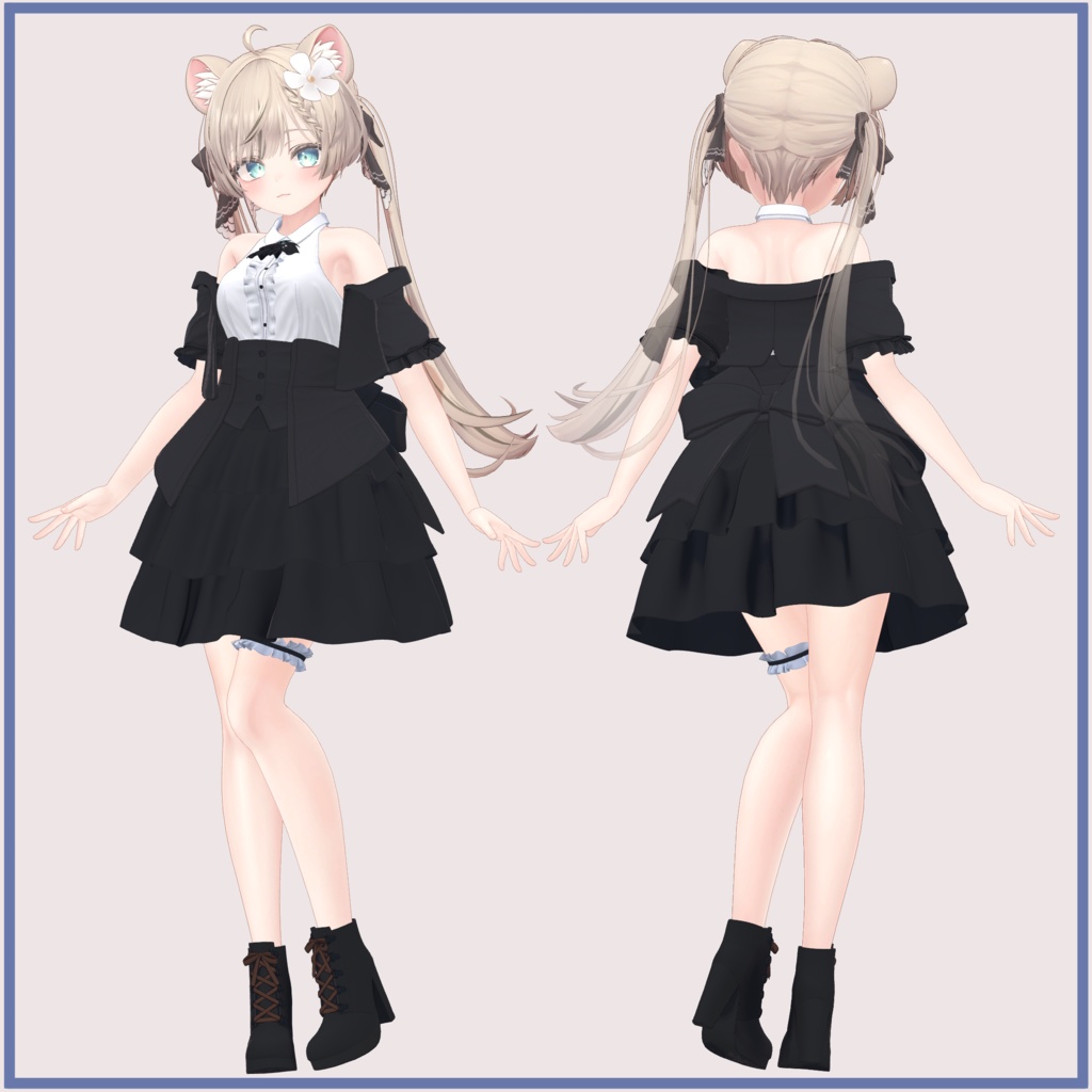 【4アバター対応】ラッフルドリボンドレスセット RuffledRibbonDressSet