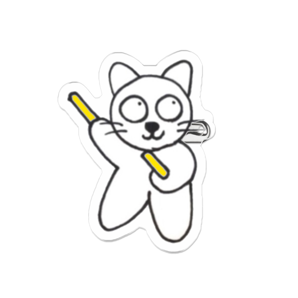 じゆうなぽちゃ猫・黄色推し♪アクリルバッジ