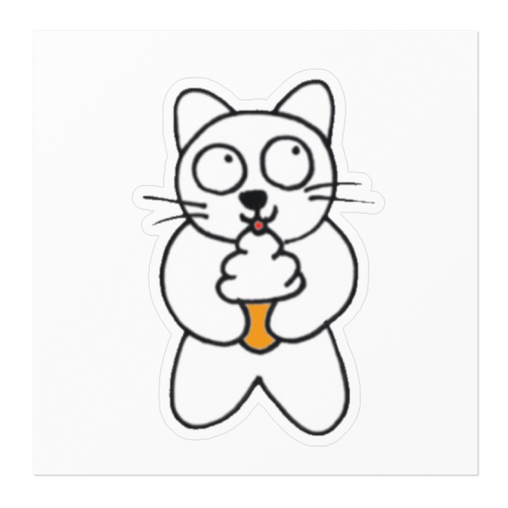 じゆうなぽちゃ猫・ソフトクリーム♪ステッカー