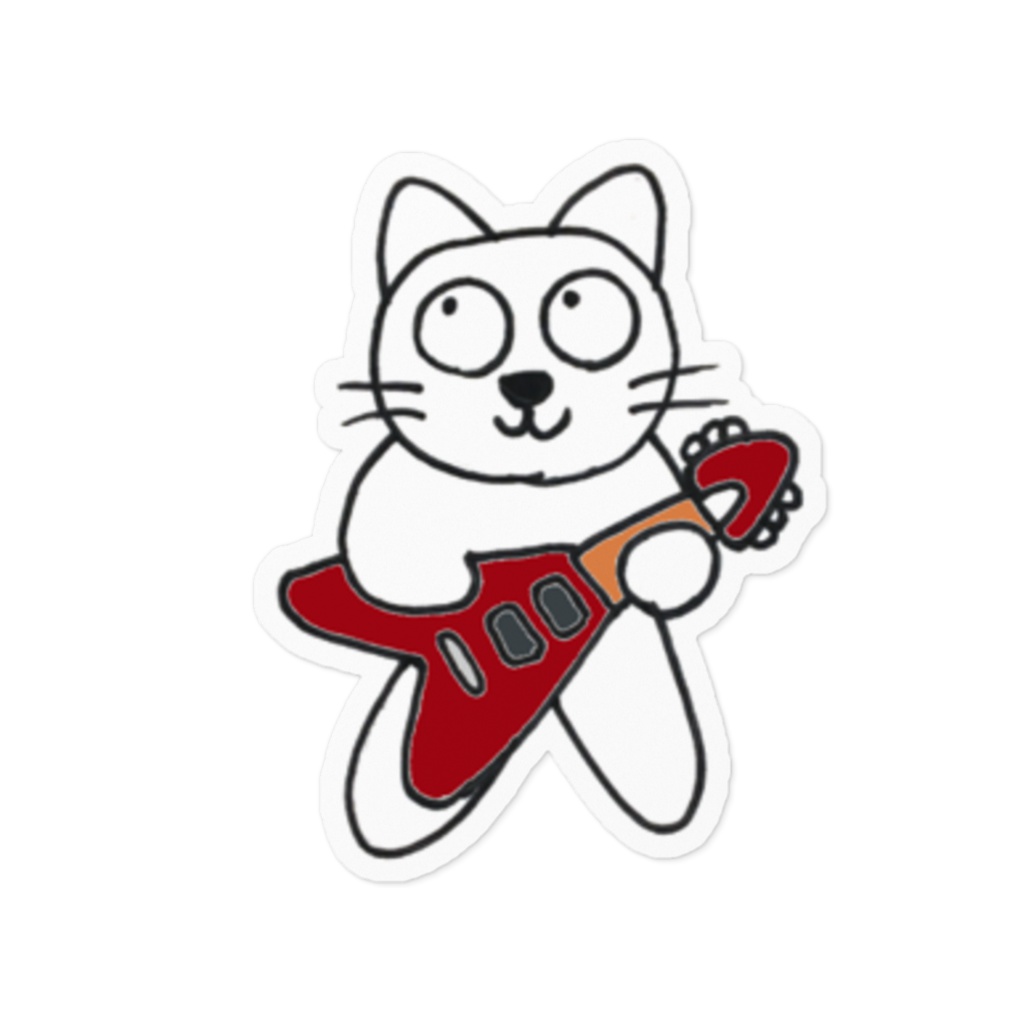 じゆうなぽちゃ猫 ギター ステッカー Studioぴょん Booth