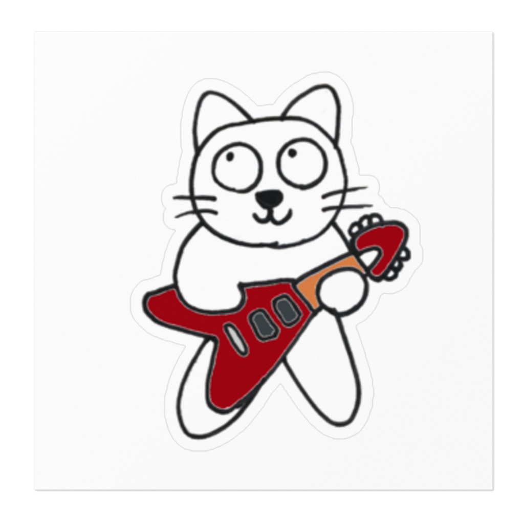 じゆうなぽちゃ猫・ギター♪ステッカー