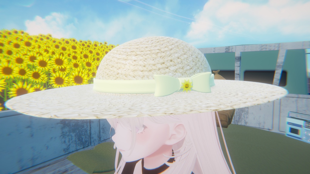 ひまわりの麦わら帽子