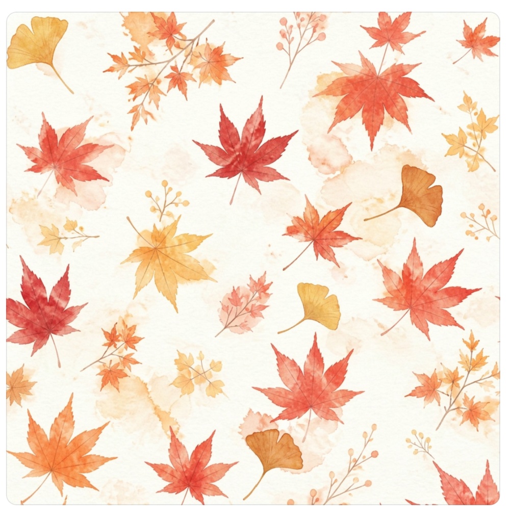 日本の秋 Vol.1|水彩デジタルペーパー 5枚セット|Japanese Autumn Watercolor Digital Paper