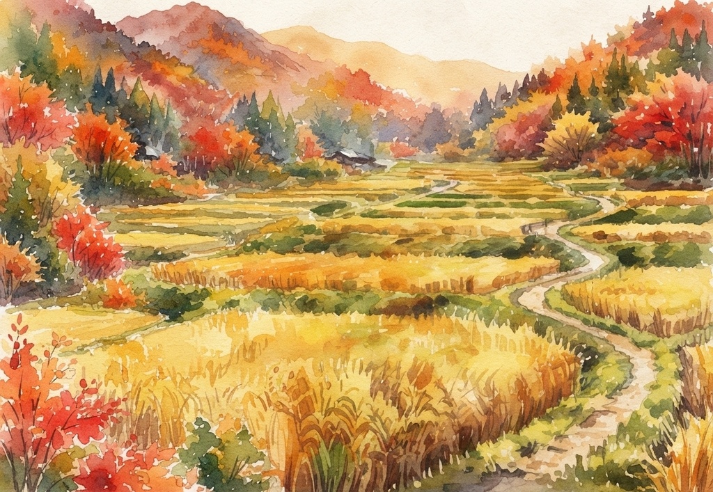 日本の秋 Vol.3|水彩デジタルペーパー 5枚セット|Japanese Autumn Watercolor Digital Paper
