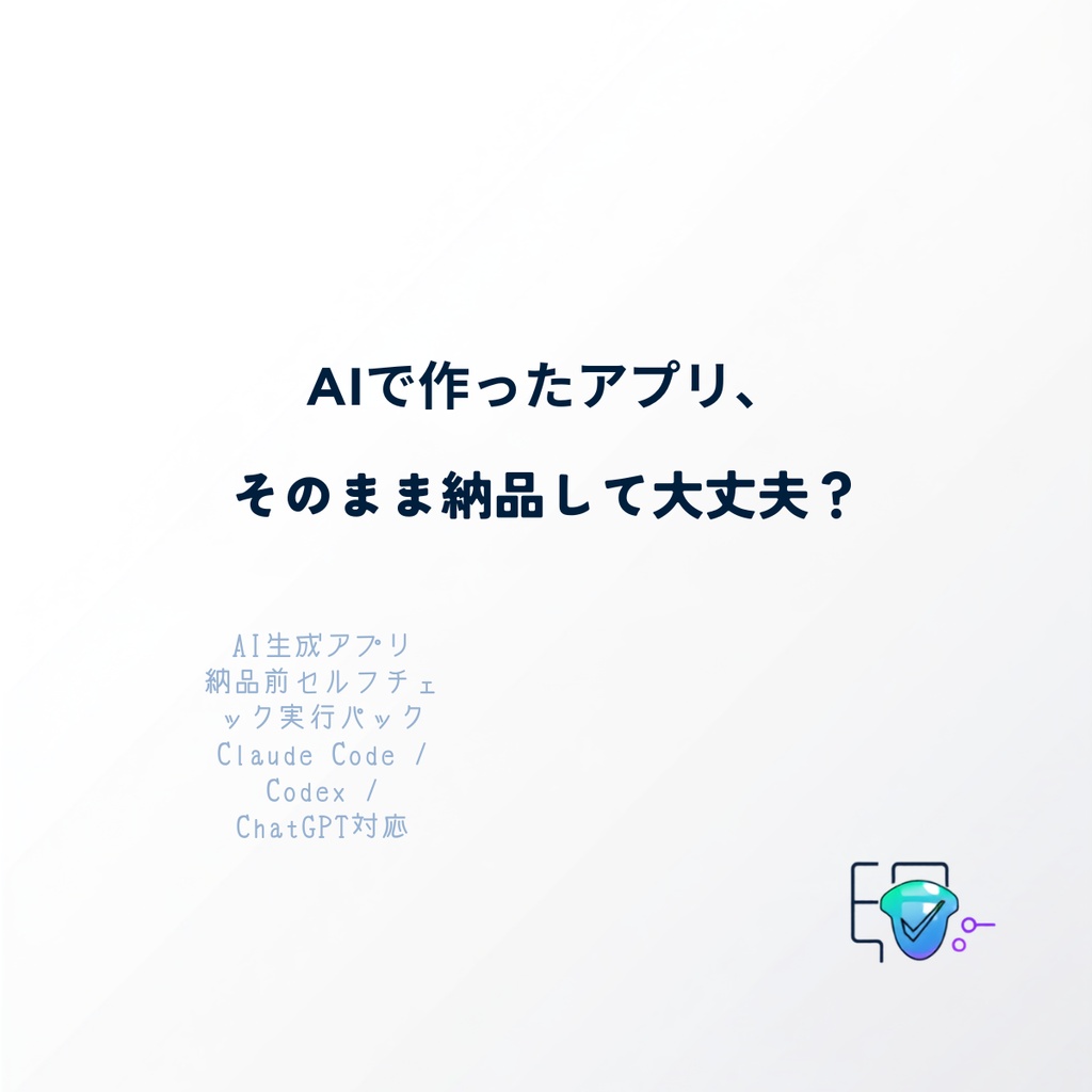 AI生成アプリ 納品前セルフチェック実行パック