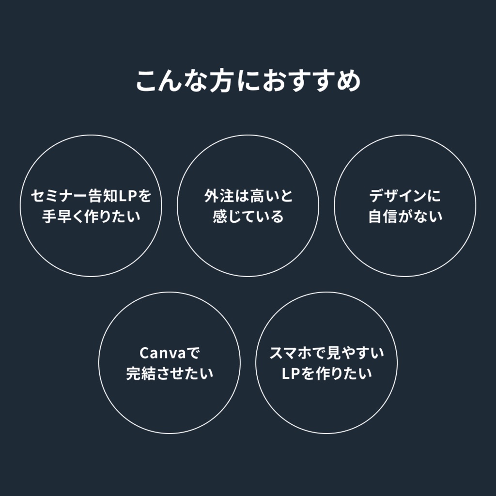 Canva対応|セミナー告知LPテンプレート|完全版・情報をしっかり伝える構成