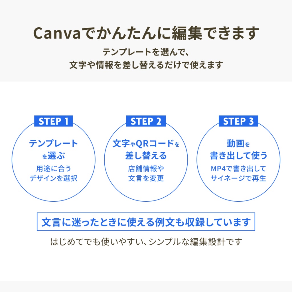 店舗向け|店頭デジタルサイネージ動画テンプレート|猫モーション版・Canva対応