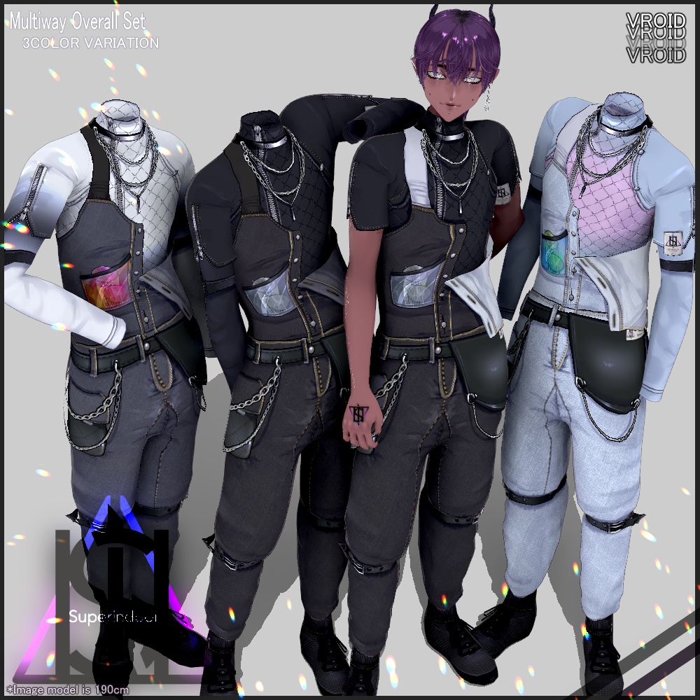 Multiway Overall set【VRoid】Male