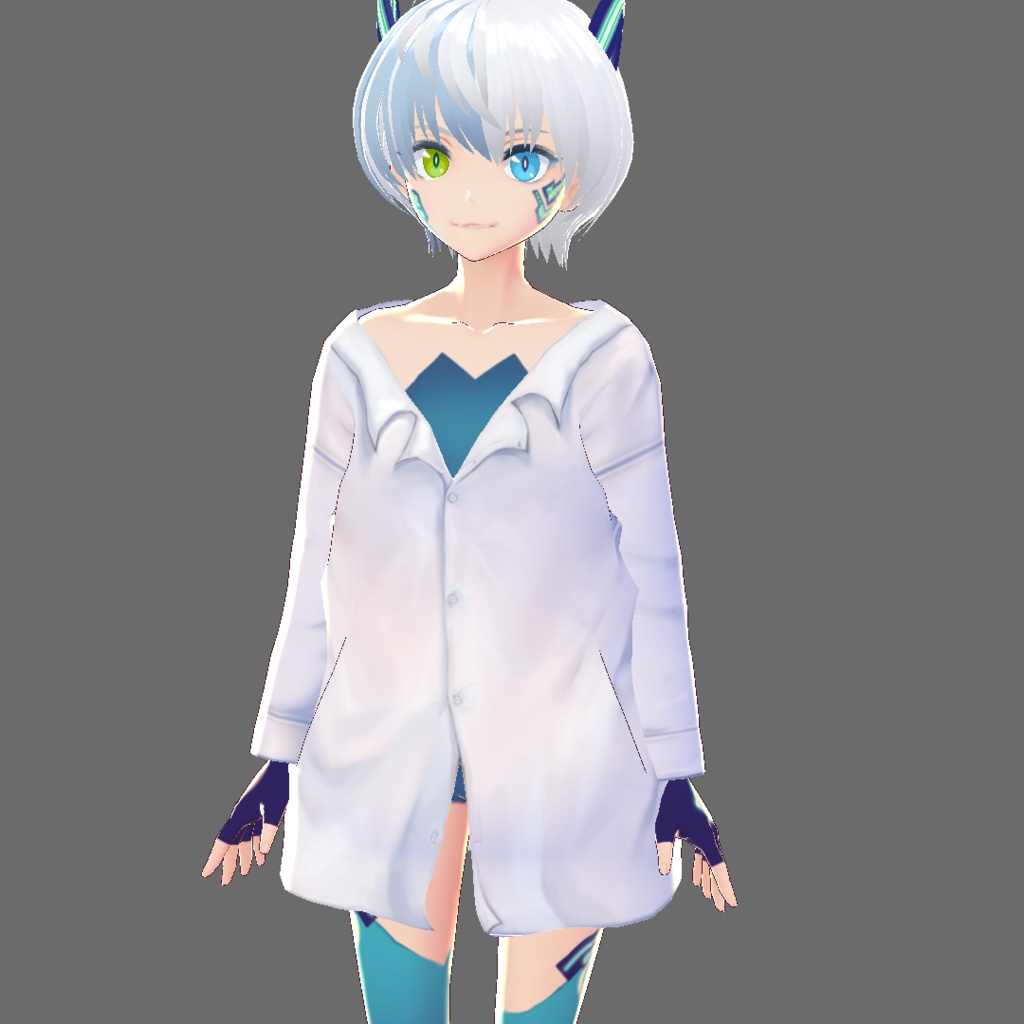 【VRoid用テクスチャ】彼シャツ【パーカー用】