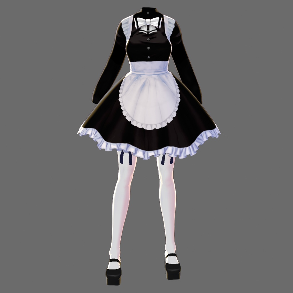 【VRoid用テクスチャ】男女共用メイド服