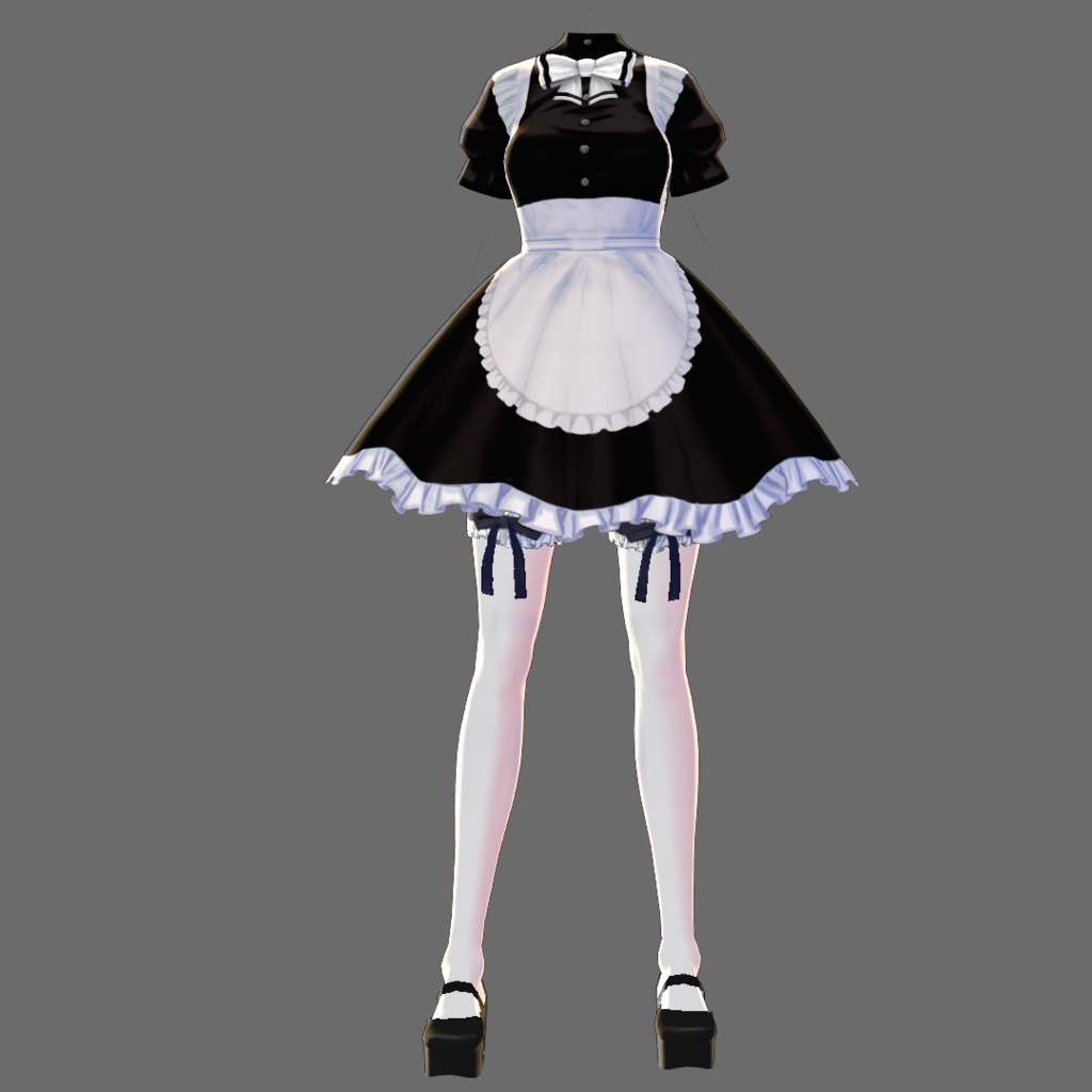 【VRoid用テクスチャ】男女共用メイド服