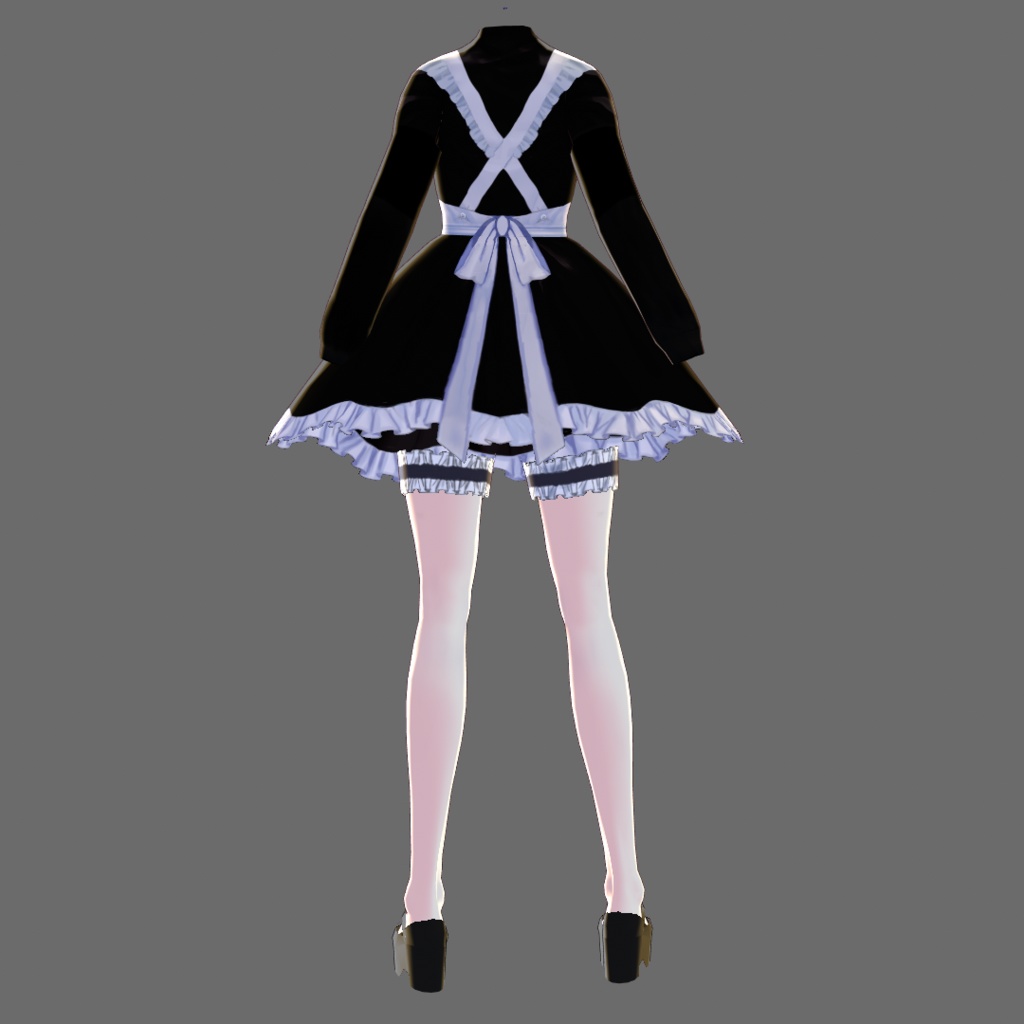 【VRoid用テクスチャ】男女共用メイド服