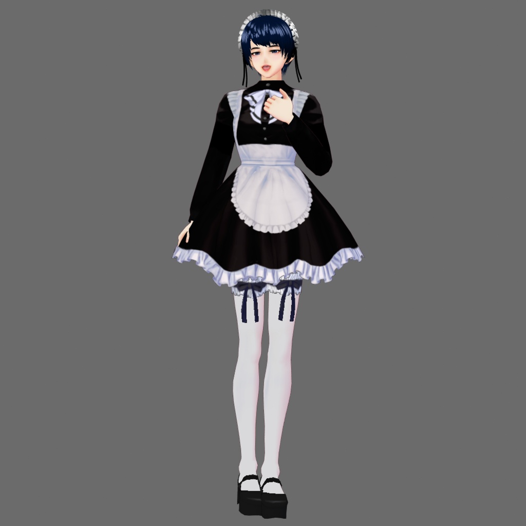 【VRoid用テクスチャ】男女共用メイド服