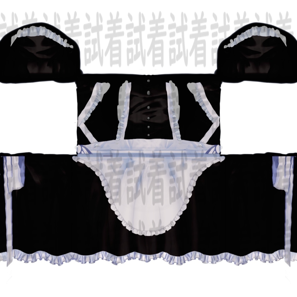 【VRoid用テクスチャ】男女共用メイド服
