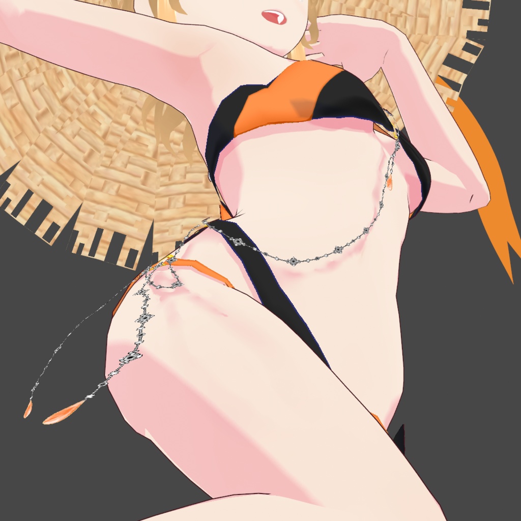 【改良版】【VRoid用衣装】水着2022 ブラック×自在カラーセット【Bell-One】