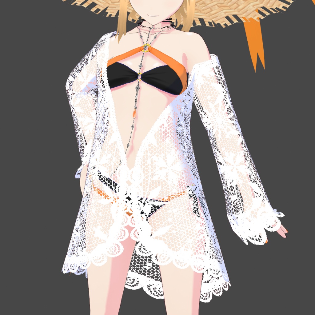 【改良版】【VRoid用衣装】水着2022 ブラック×自在カラーセット【Bell-One】