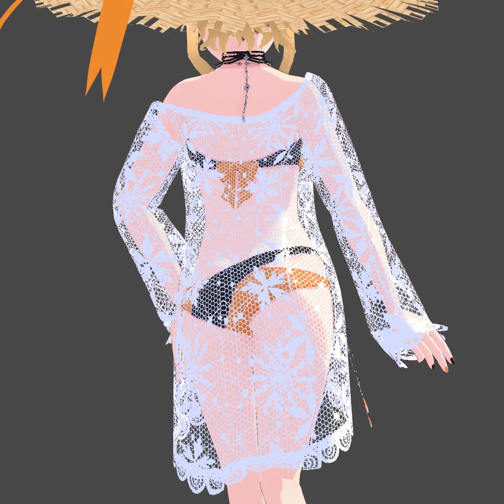 【改良版】【VRoid用衣装】水着2022 ブラック×自在カラーセット【Bell-One】