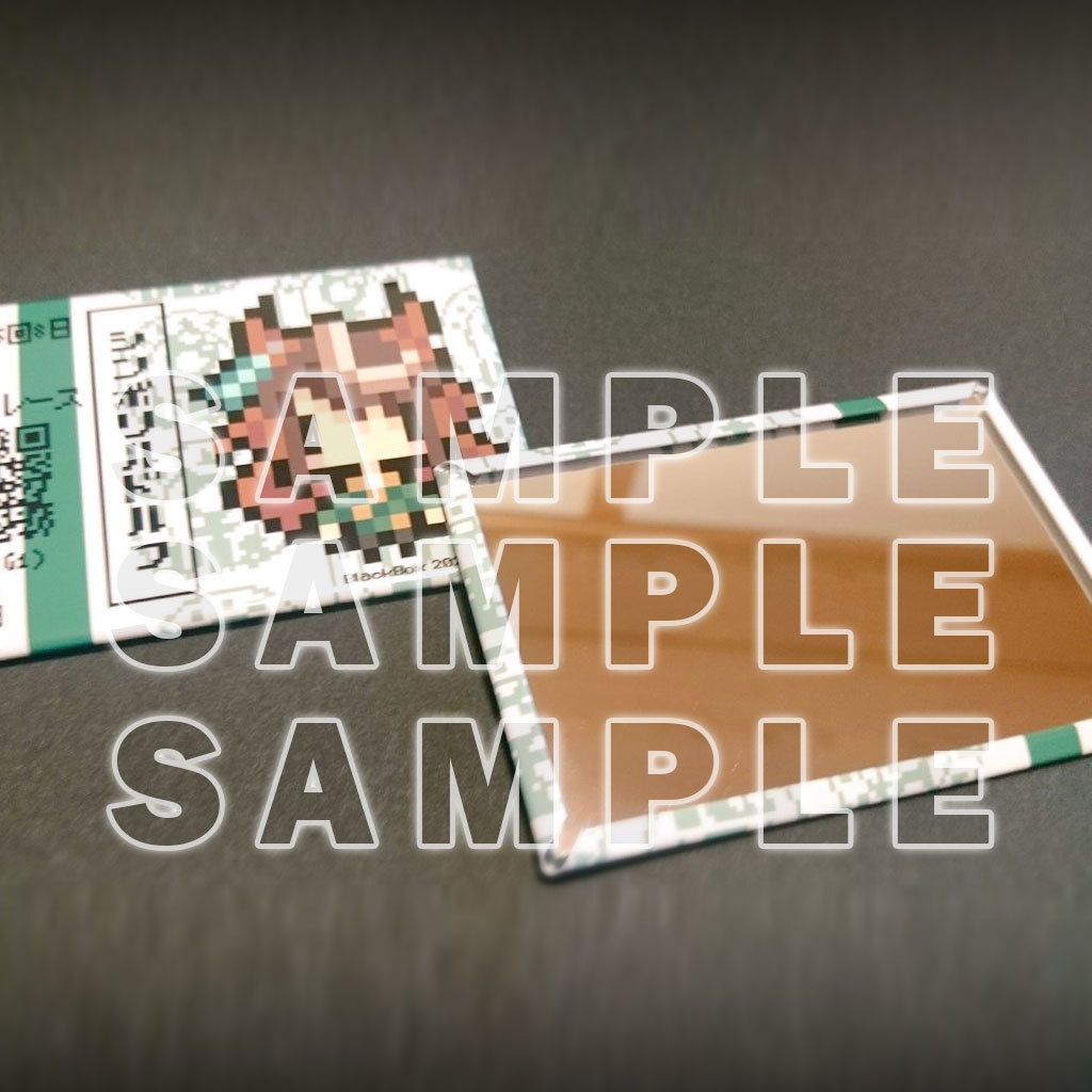 ウマ娘ドット絵馬券風缶ミラー