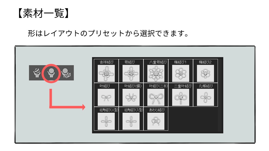 梅結び 二重叶結び タッセル