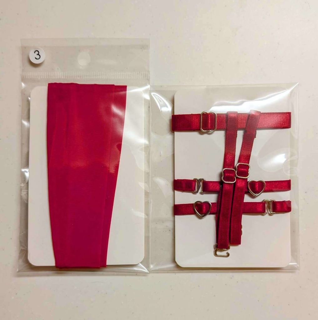 「Yomi」ドール用ストッキング3点セット(赤)