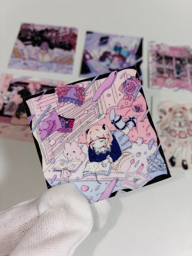 ピンク系のシール6枚セット