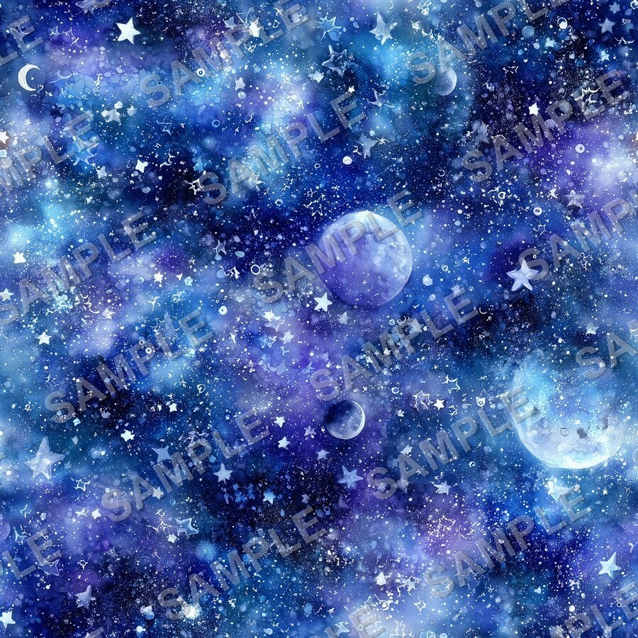 紺×紫の星雲と星座 シームレスパターン12種|Celestial Chic Vol.3 Navy Nebula