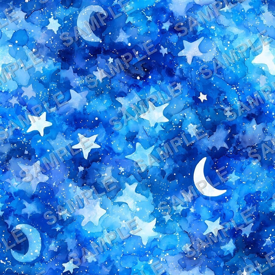 紺×紫の星雲と星座 シームレスパターン12種|Celestial Chic Vol.3 Navy Nebula