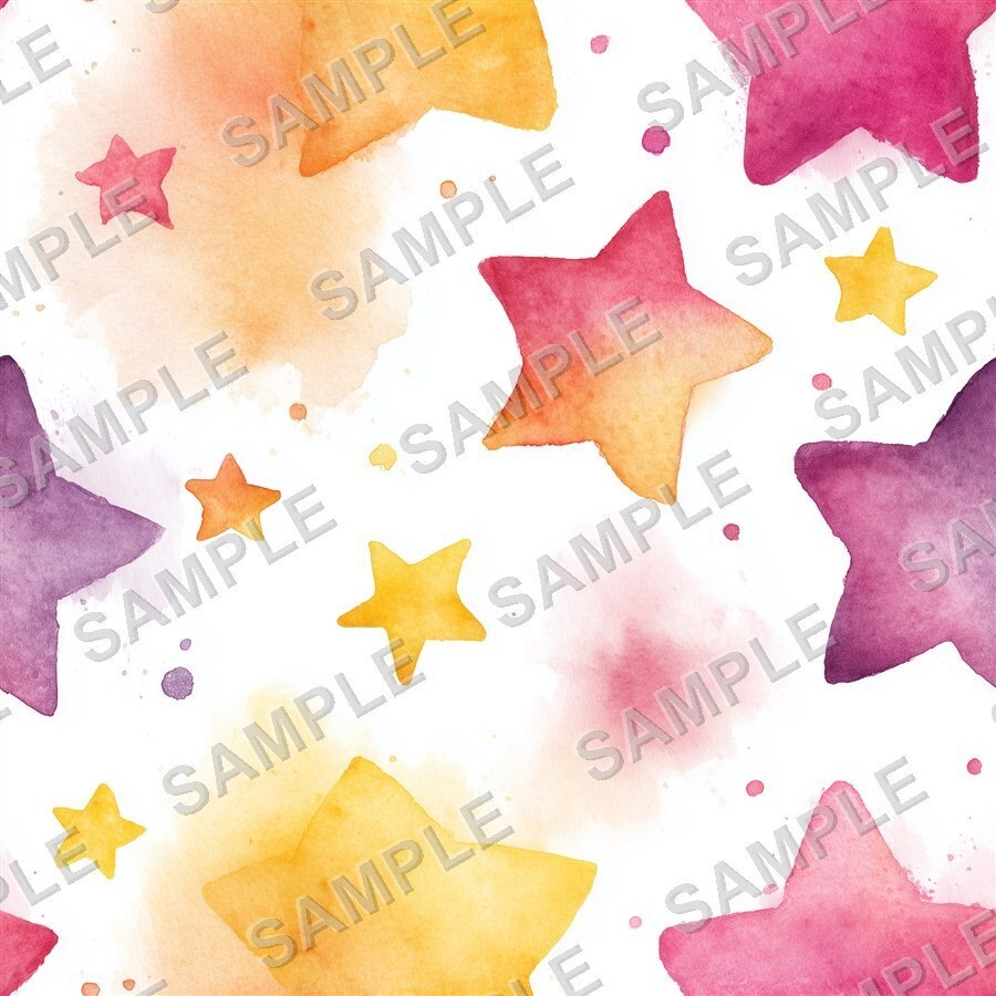 レインボー×パステル 雲と星と月のシームレスパターン12種|Pastel Celestial Vol.1 Cotton Candy Sky