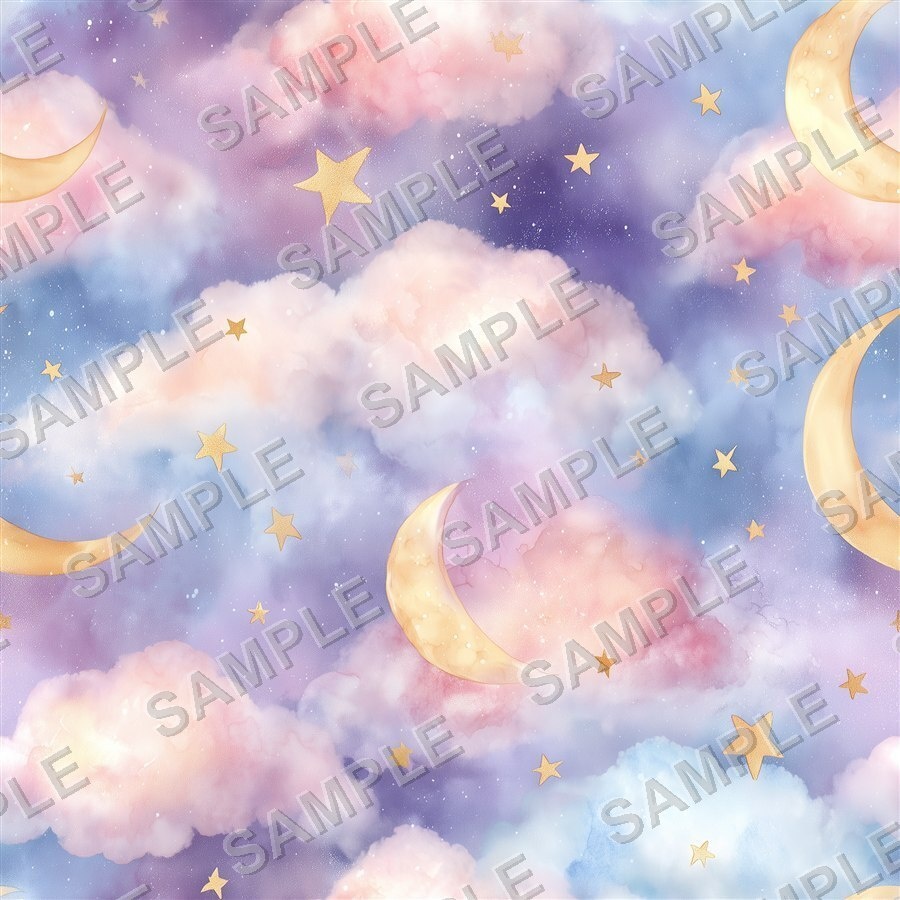淡いパステルカラーの月相と星柄12種|Pastel Celestial Vol.2 Dreamy Moonlight