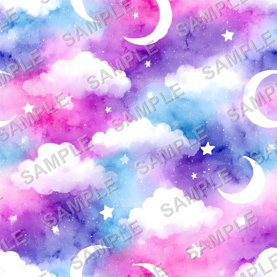淡いパステルカラーの月相と星柄12種|Pastel Celestial Vol.2 Dreamy Moonlight