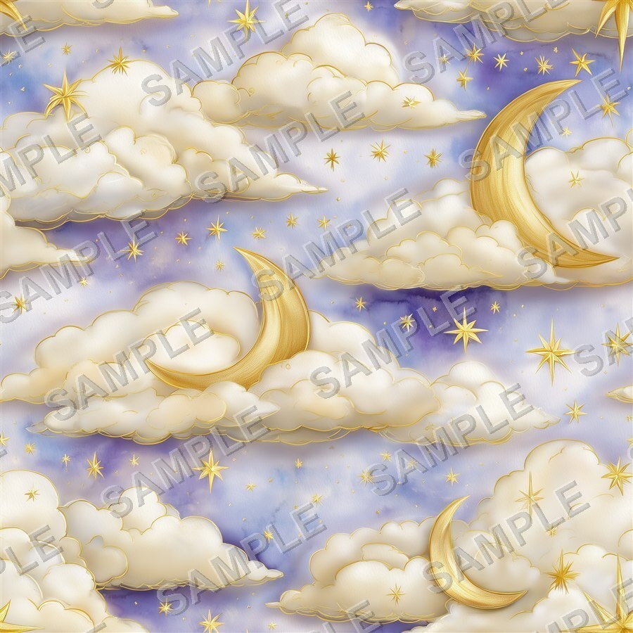淡いパステルカラーの月相と星柄12種|Pastel Celestial Vol.2 Dreamy Moonlight