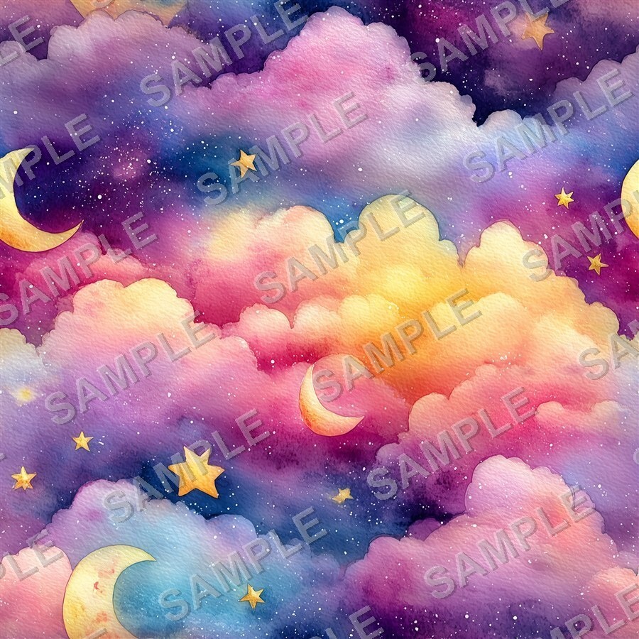 サンセットピンク×ゴールドの星と月柄12種|Pastel Celestial Vol.3 Pastel Twilight