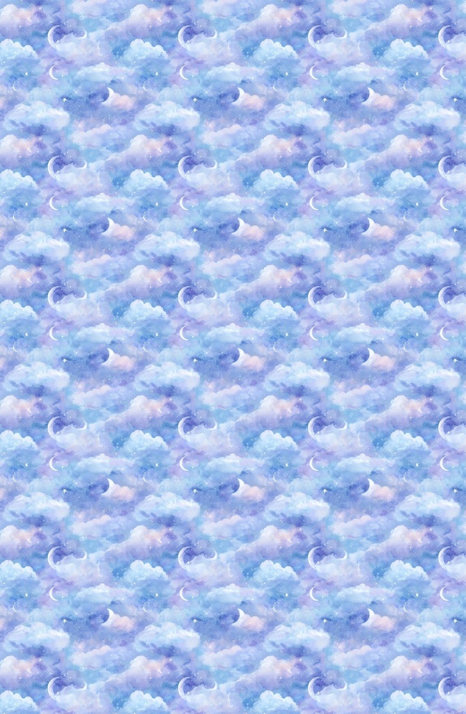 ラベンダー×ブルーの月と惑星と星柄12種|Pastel Celestial Vol.4 Lavender Dreams