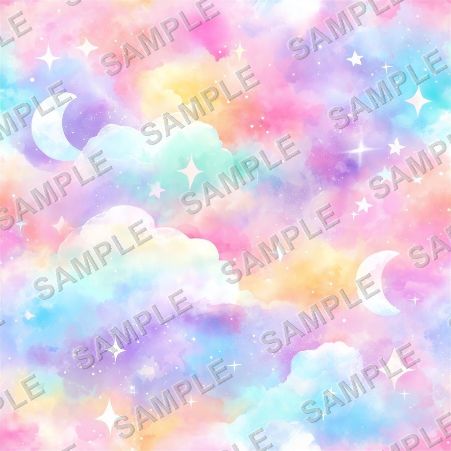 ラベンダー×ブルーの月と惑星と星柄12種|Pastel Celestial Vol.4 Lavender Dreams