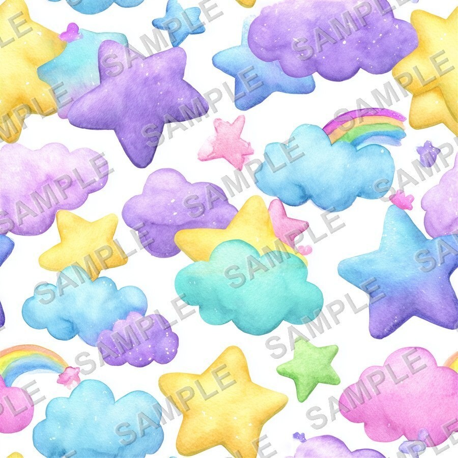 ビビッドレインボー 星と月と惑星のポップ柄12種|Vivid Celestial Vol.1 Rainbow Pop