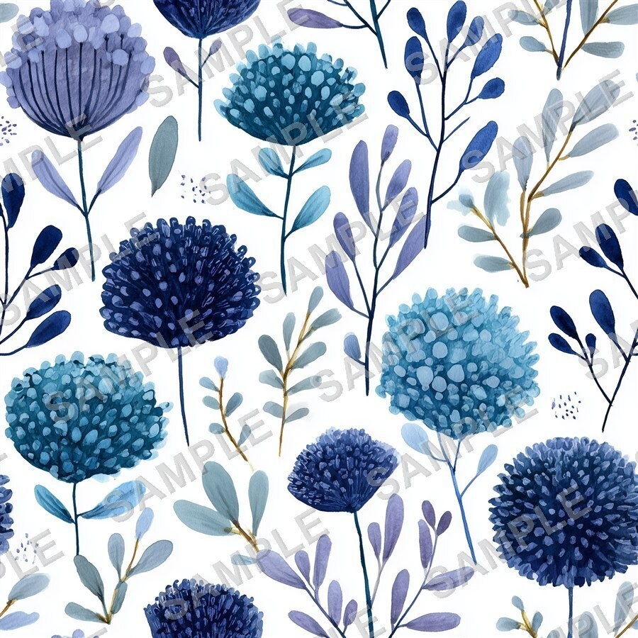 ティール×ブルーの大胆な花柄24種 │ BoldBlooms Vol.1 TealBlue