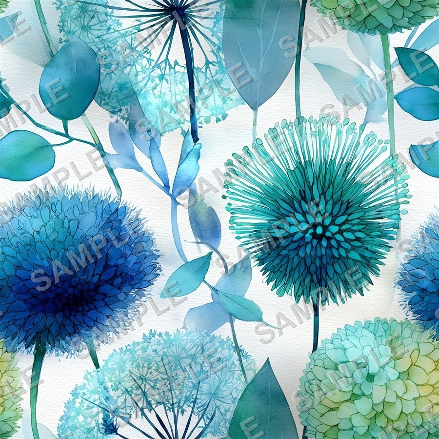 ティール×ブルーの大胆な花柄24種 │ BoldBlooms Vol.1 TealBlue