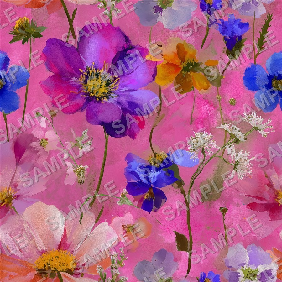 ベリー×プラムの大胆な花柄24種│BoldBlooms Vol.2 BerryPlum