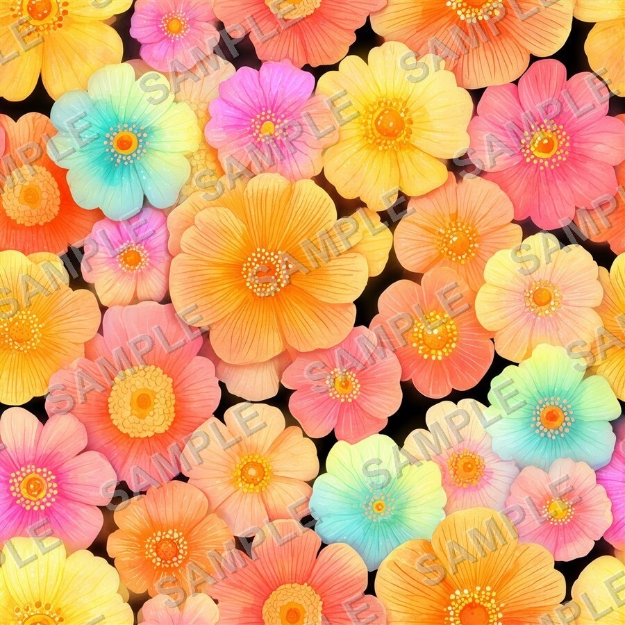 ビビッドレインボーの大胆な花柄24種│BoldBlooms Vol.3 Rainbow