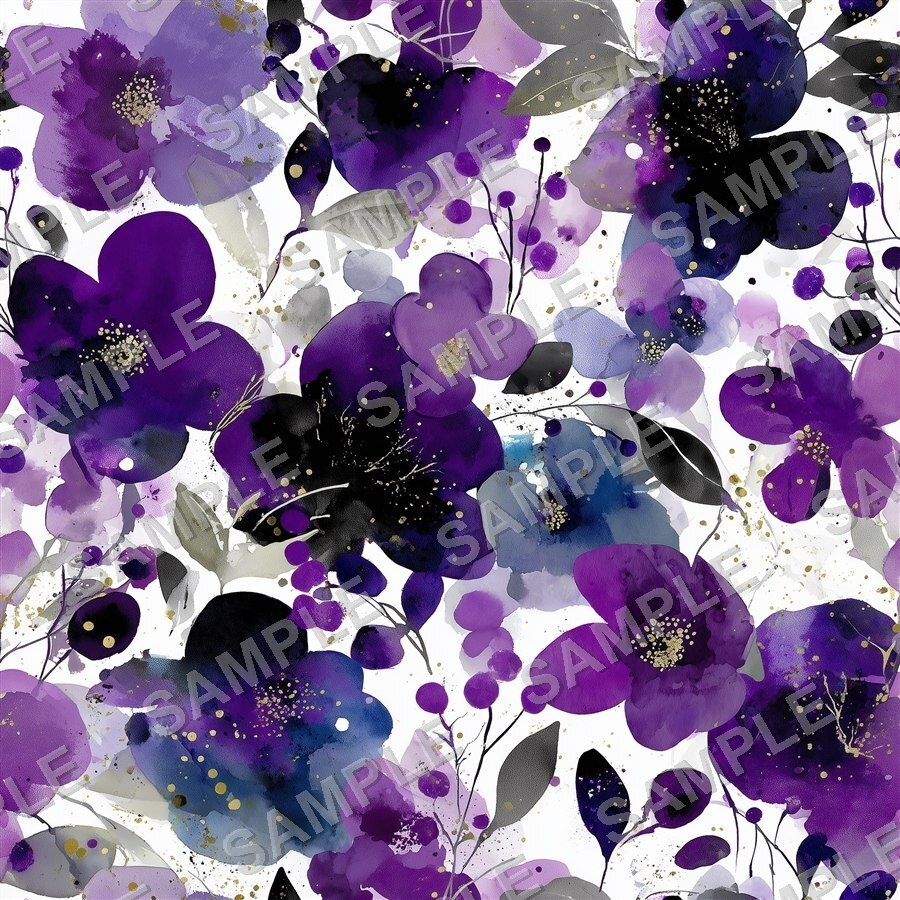ムーディーパープルの花柄24種|DarkJewelTone Vol.1 MoodyPurple