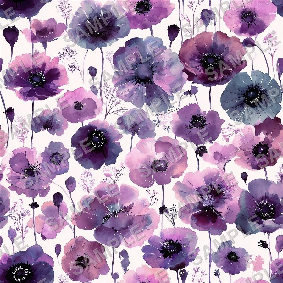 ムーディーパープルの花柄24種|DarkJewelTone Vol.1 MoodyPurple