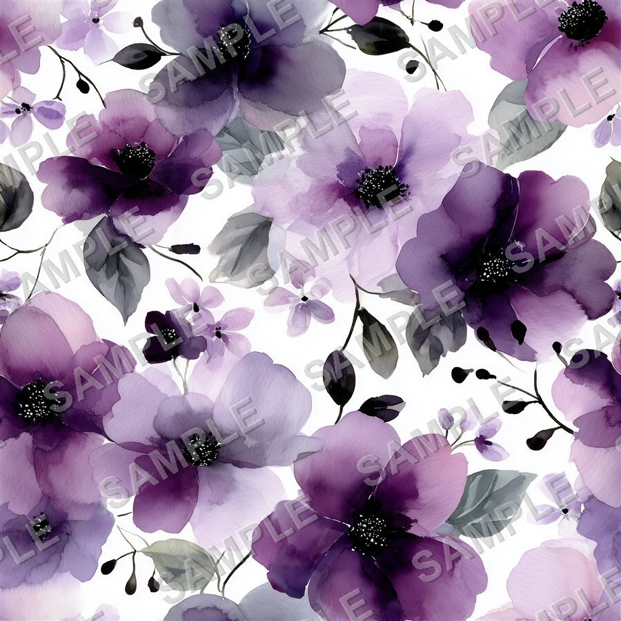 ムーディーパープルの花柄24種|DarkJewelTone Vol.1 MoodyPurple