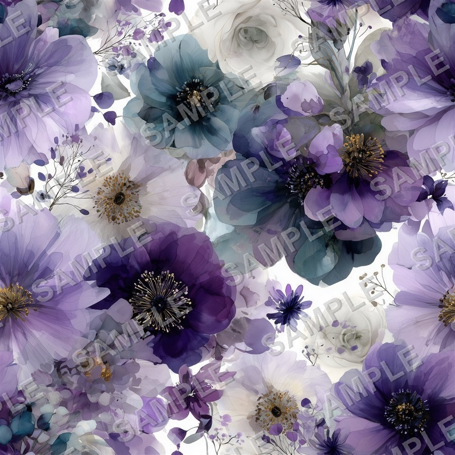 ムーディーパープルの花柄24種|DarkJewelTone Vol.1 MoodyPurple