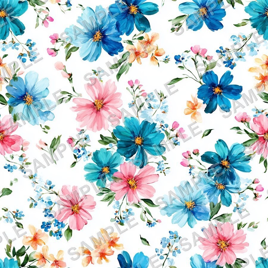 DitsyFlorals Vol.1 BlueLavender|青×ラベンダーの小花柄24種