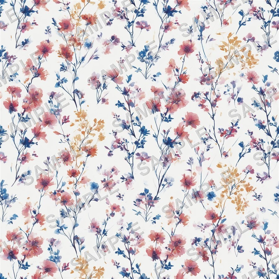 DitsyFlorals Vol.1 BlueLavender|青×ラベンダーの小花柄24種