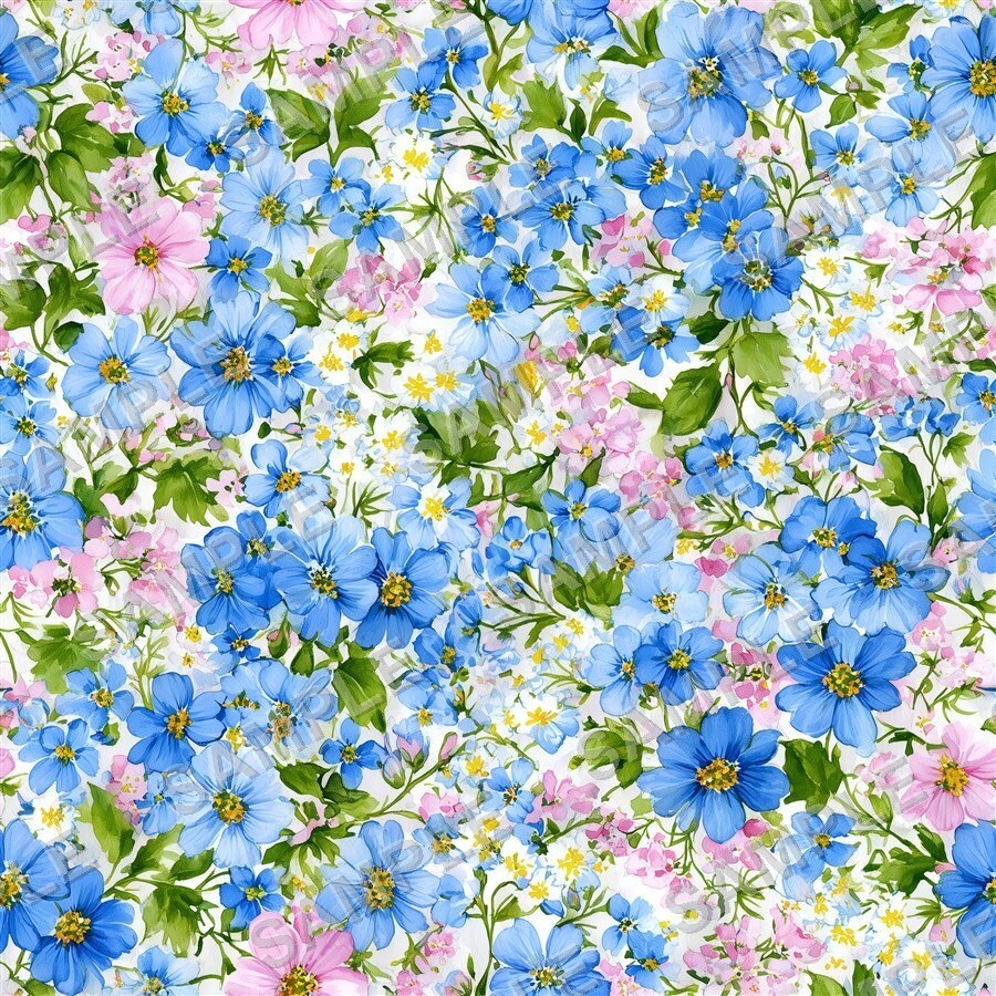 DitsyFlorals Vol.1 BlueLavender|青×ラベンダーの小花柄24種