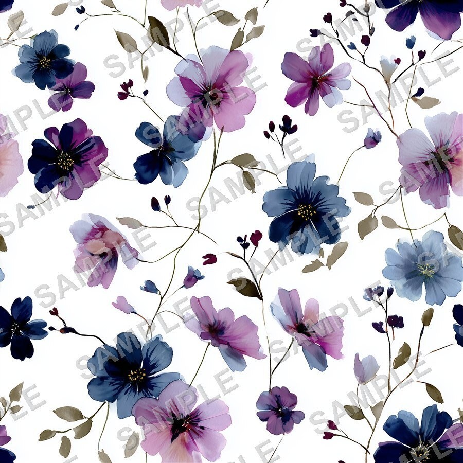 DitsyFlorals Vol.1 BlueLavender|青×ラベンダーの小花柄24種